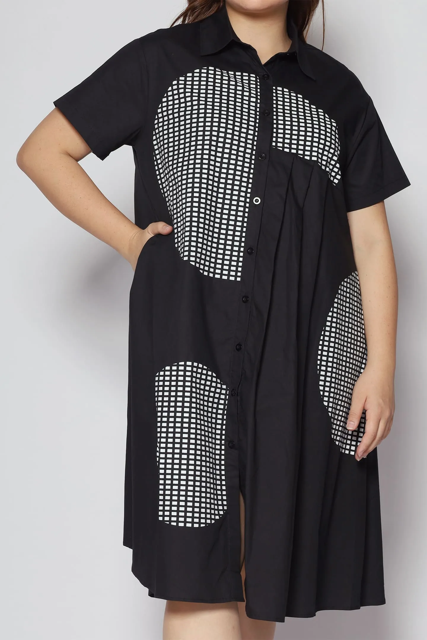 Koal Circles Printed Dress in Black