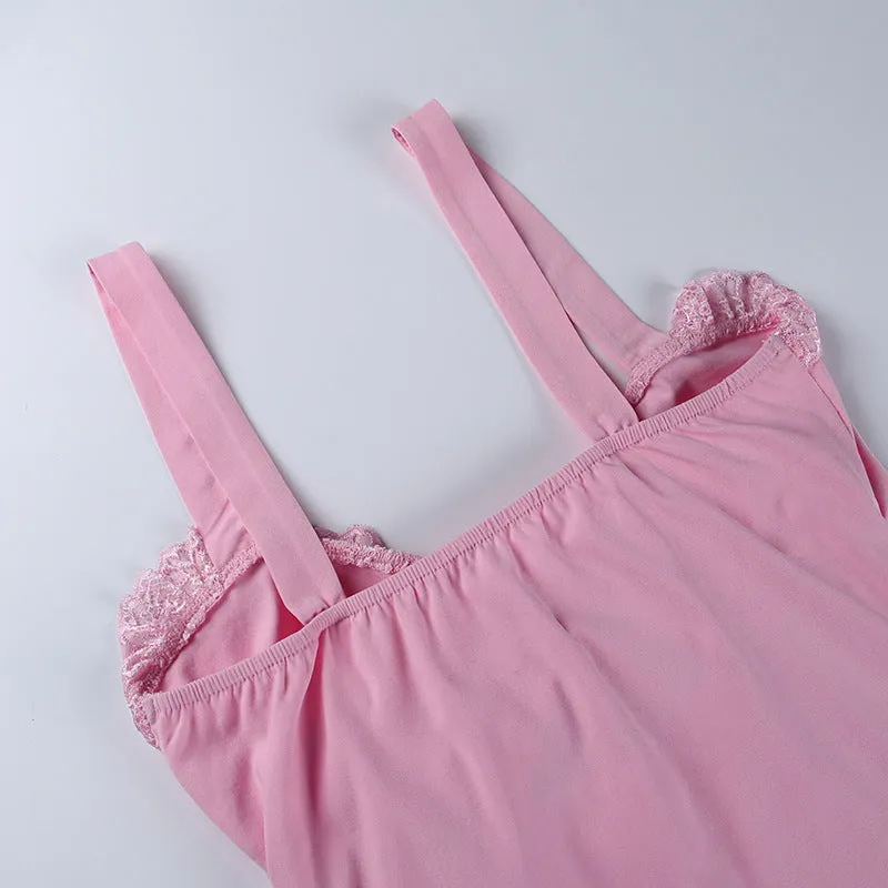 Lace Drawstring Slip Dress For Women