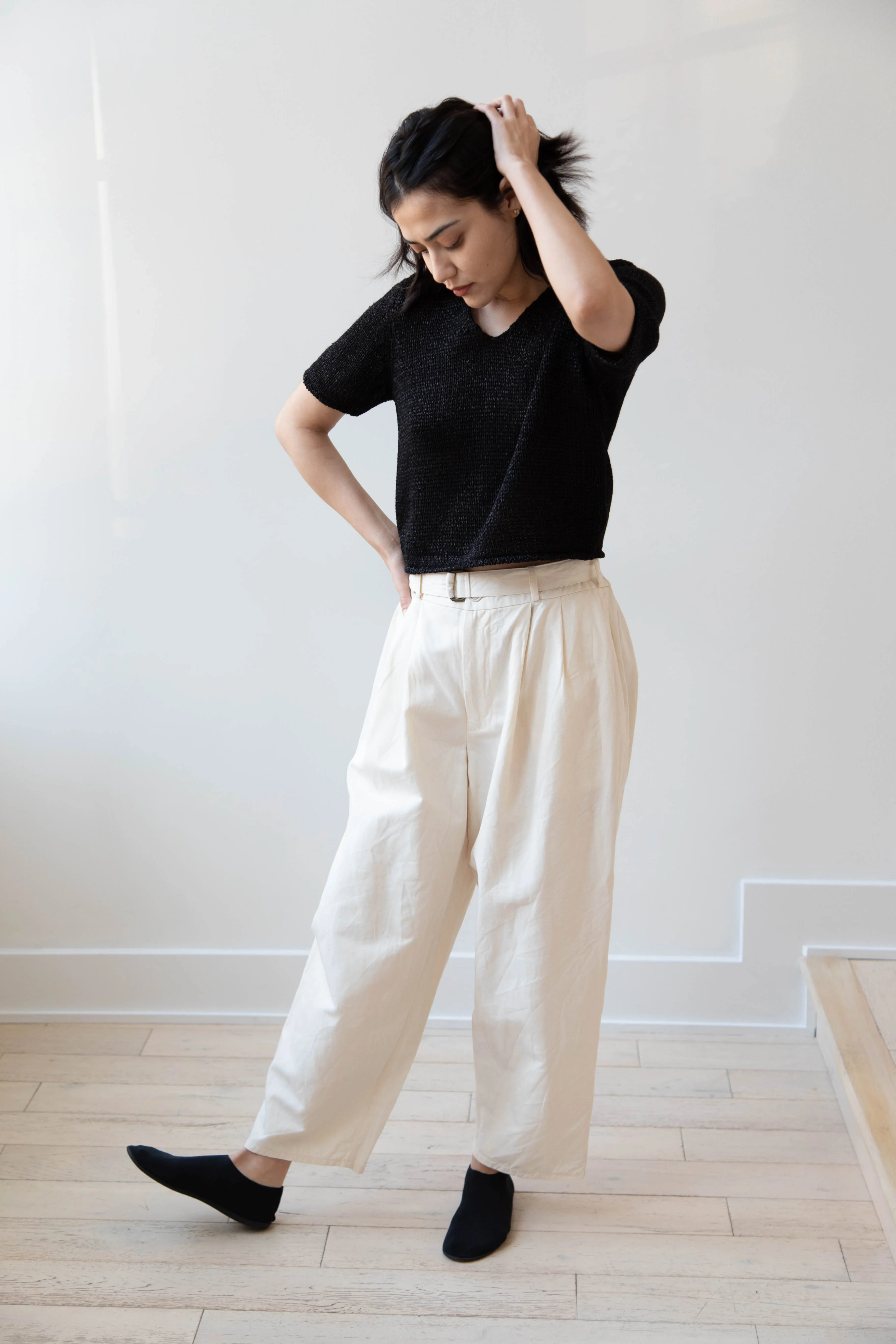 Nothing Written | Paper Polo Pullover in Black
