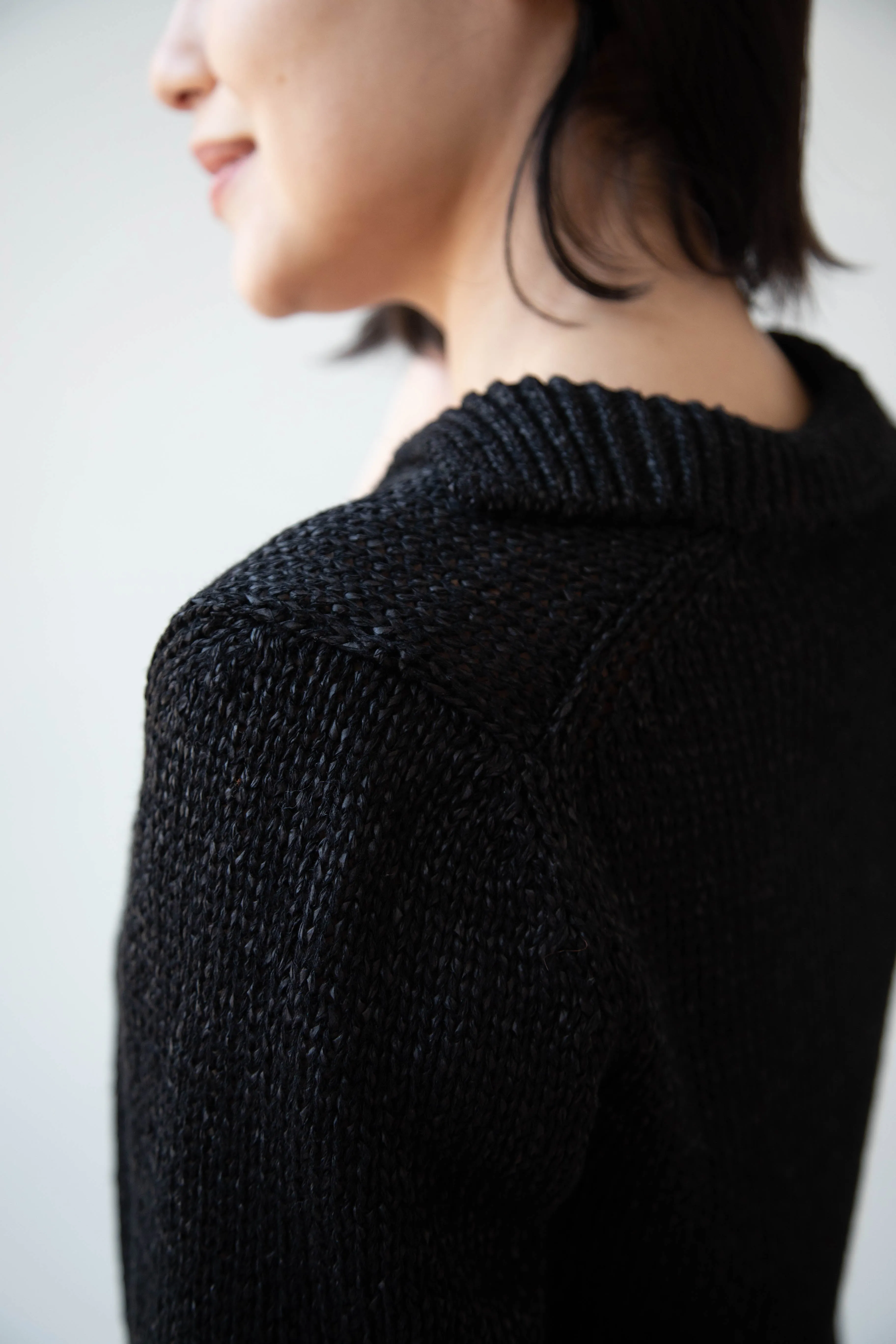 Nothing Written | Paper Polo Pullover in Black