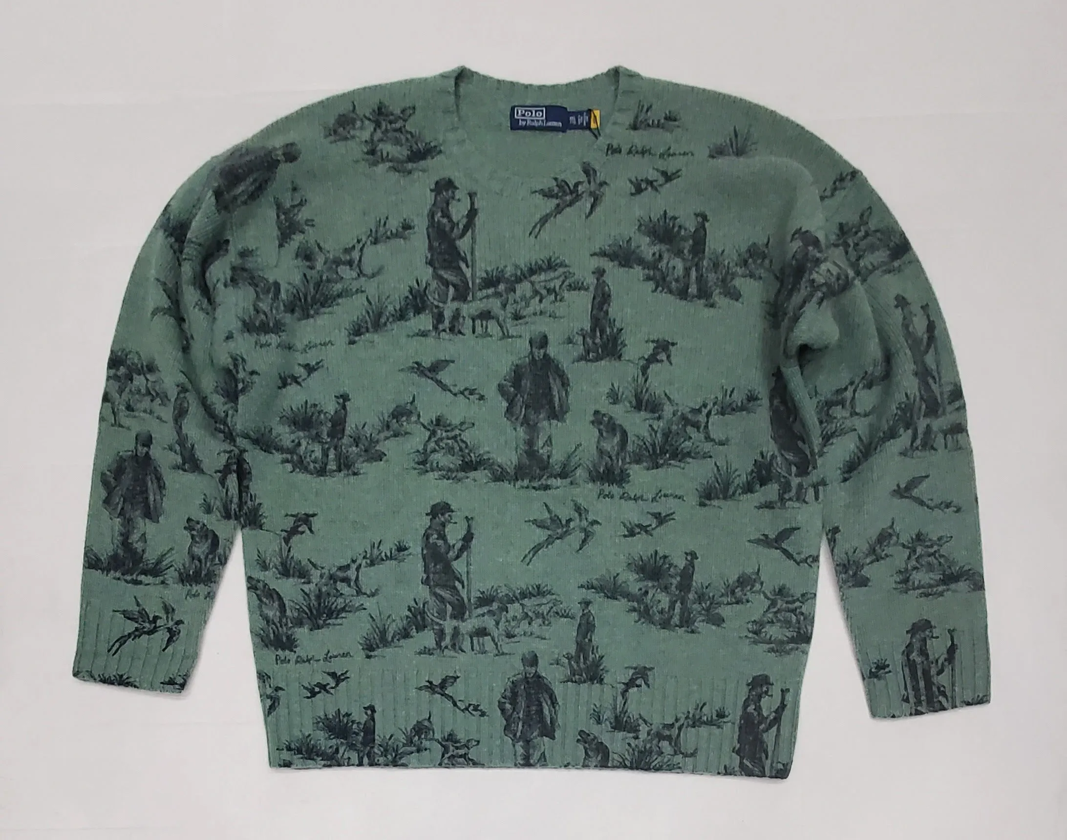 Nwt Polo Ralph Lauren Outdoorsmen Dogs Scenic Wool Sweater