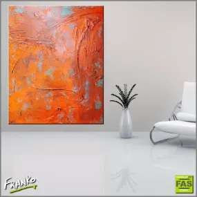 Orange and Teal Deconstruct 120cm x 150cm Orange Abstract Painting (SOLD)