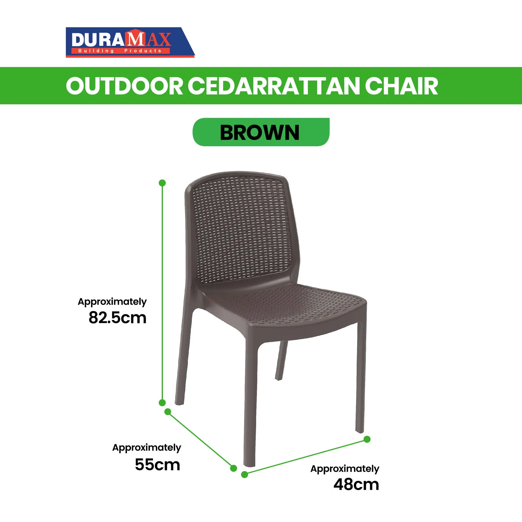 Outdoor Cedarrattan 4 Seater Dining Table and Chair (Brown)