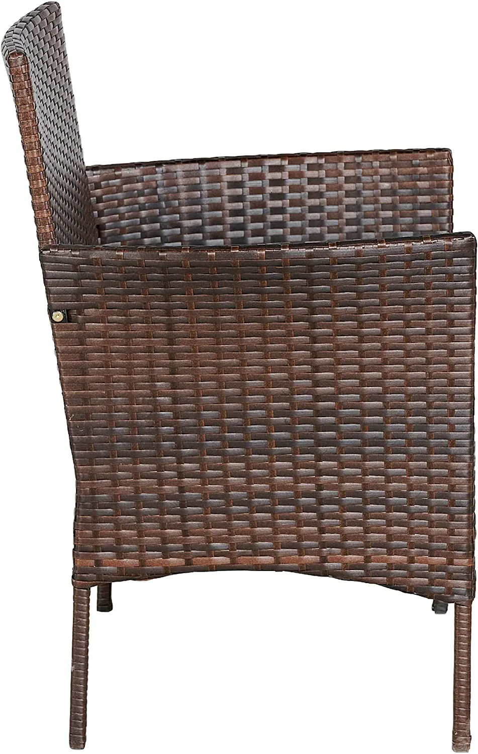 Outdoor Conversation Garden Furniture Sets (Aqua/Dark Brown) Patio Porch Furniture 3 Pieces PE Rattan Patio Porch Wicker Chairs Tempered Glass Table