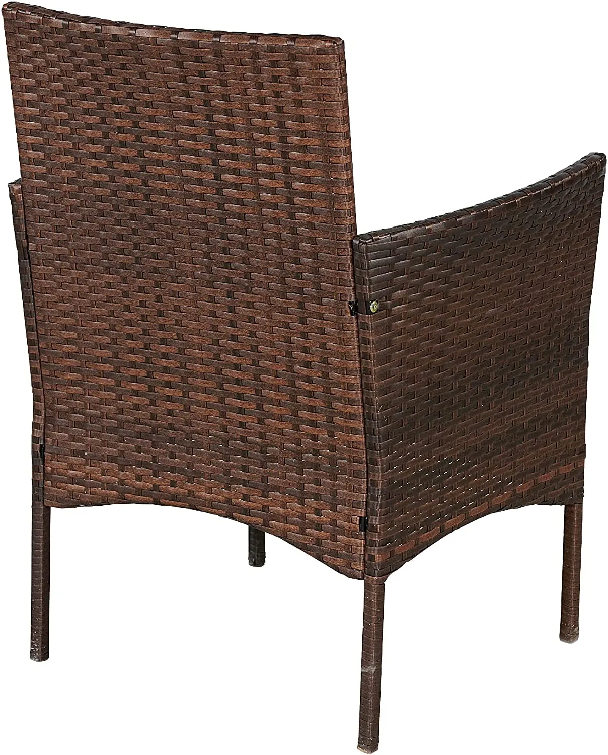Outdoor Conversation Garden Furniture Sets (Aqua/Dark Brown) Patio Porch Furniture 3 Pieces PE Rattan Patio Porch Wicker Chairs Tempered Glass Table