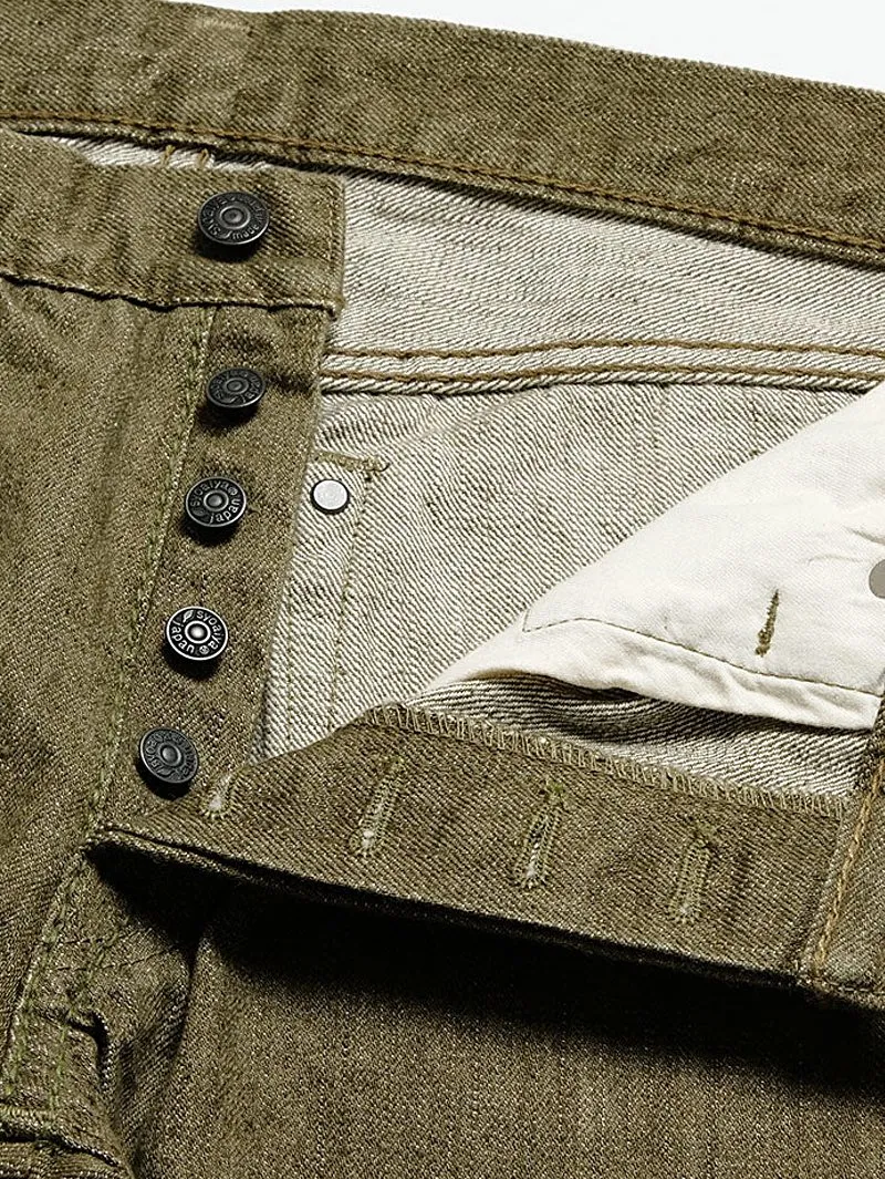 Pure Blue Japan XX OL-14oz-019 Olive White Selvedge Denim