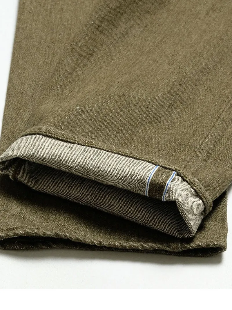 Pure Blue Japan XX OL-14oz-019 Olive White Selvedge Denim