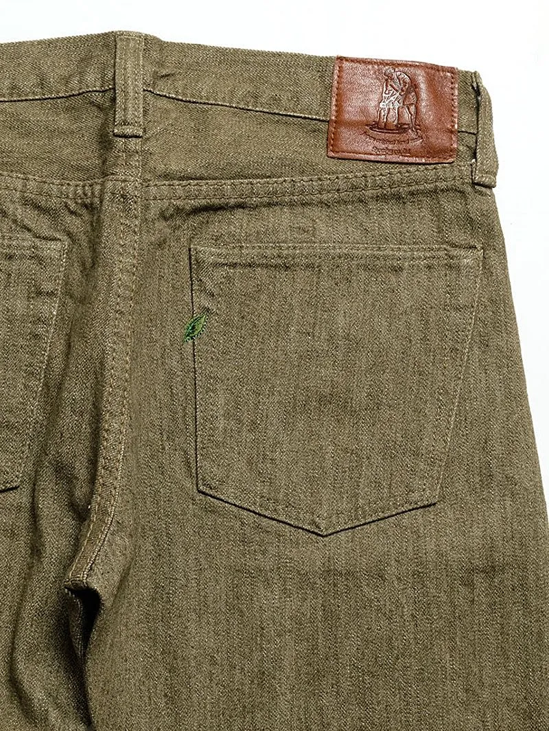 Pure Blue Japan XX OL-14oz-019 Olive White Selvedge Denim