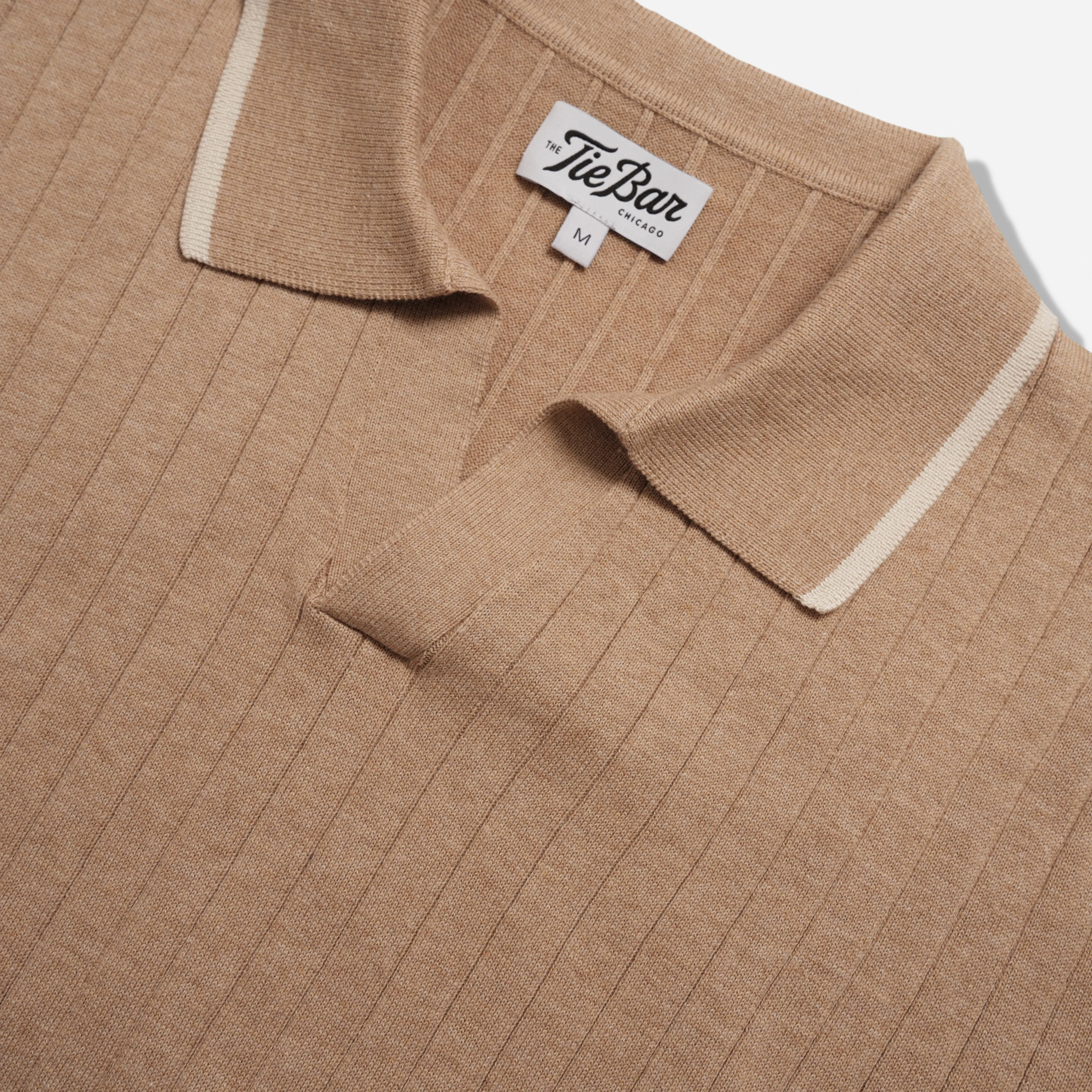 Ribbed Sweater Camel Polo