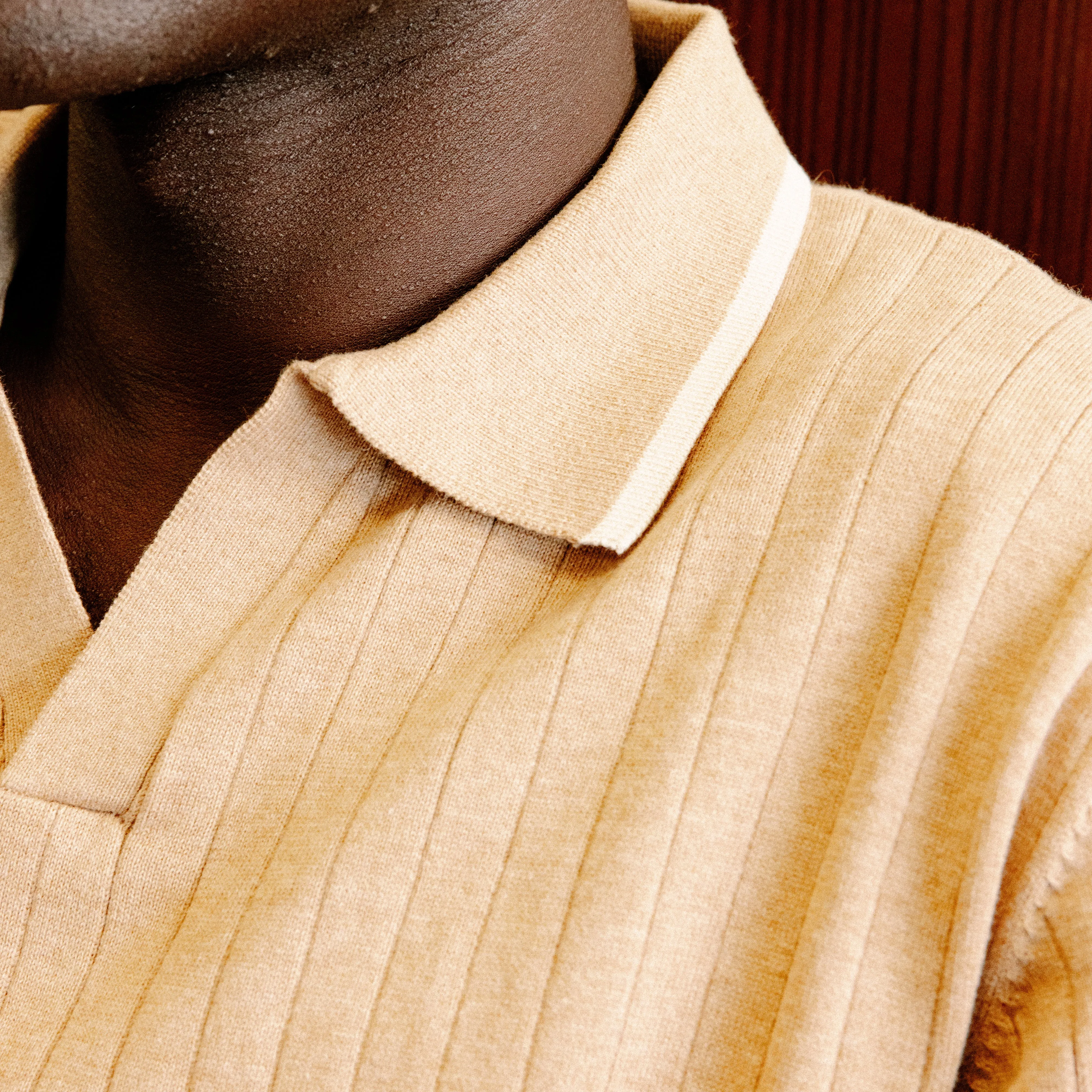 Ribbed Sweater Camel Polo