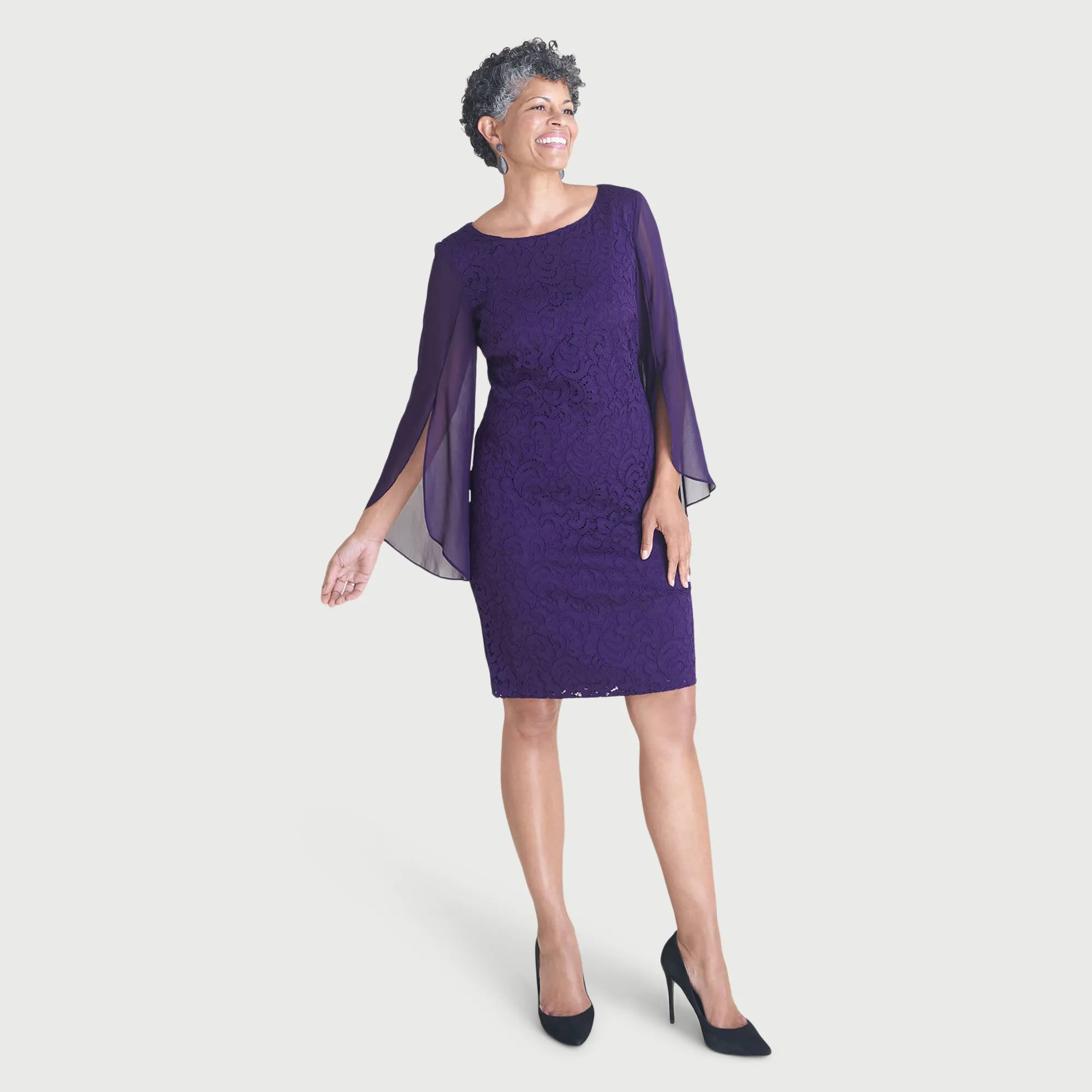 Stevie Eggplant Lace Dress