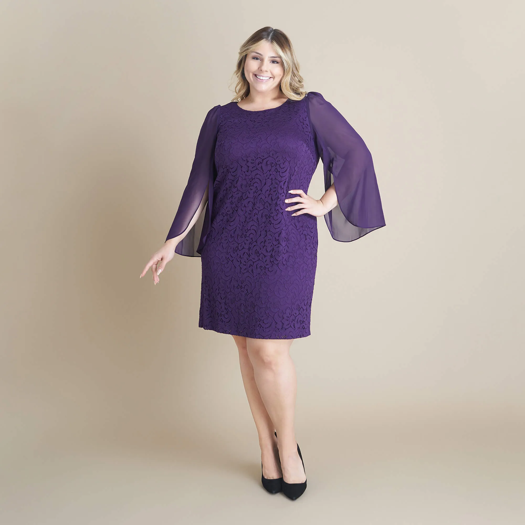 Stevie Eggplant Lace Dress