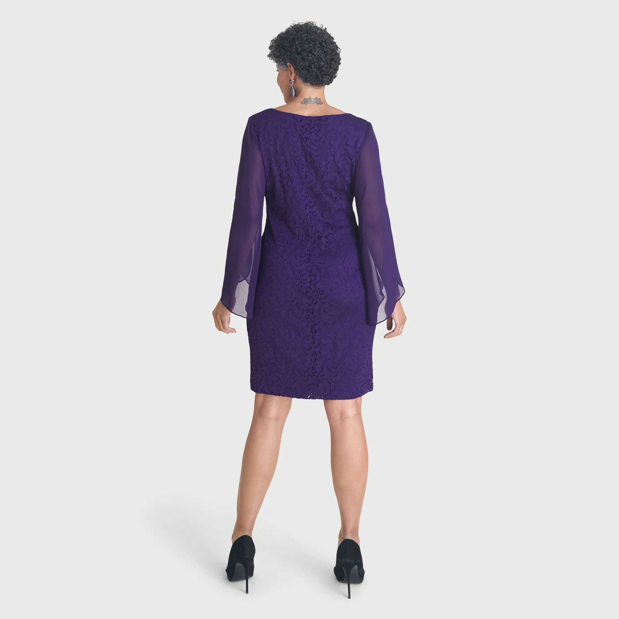 Stevie Eggplant Lace Dress