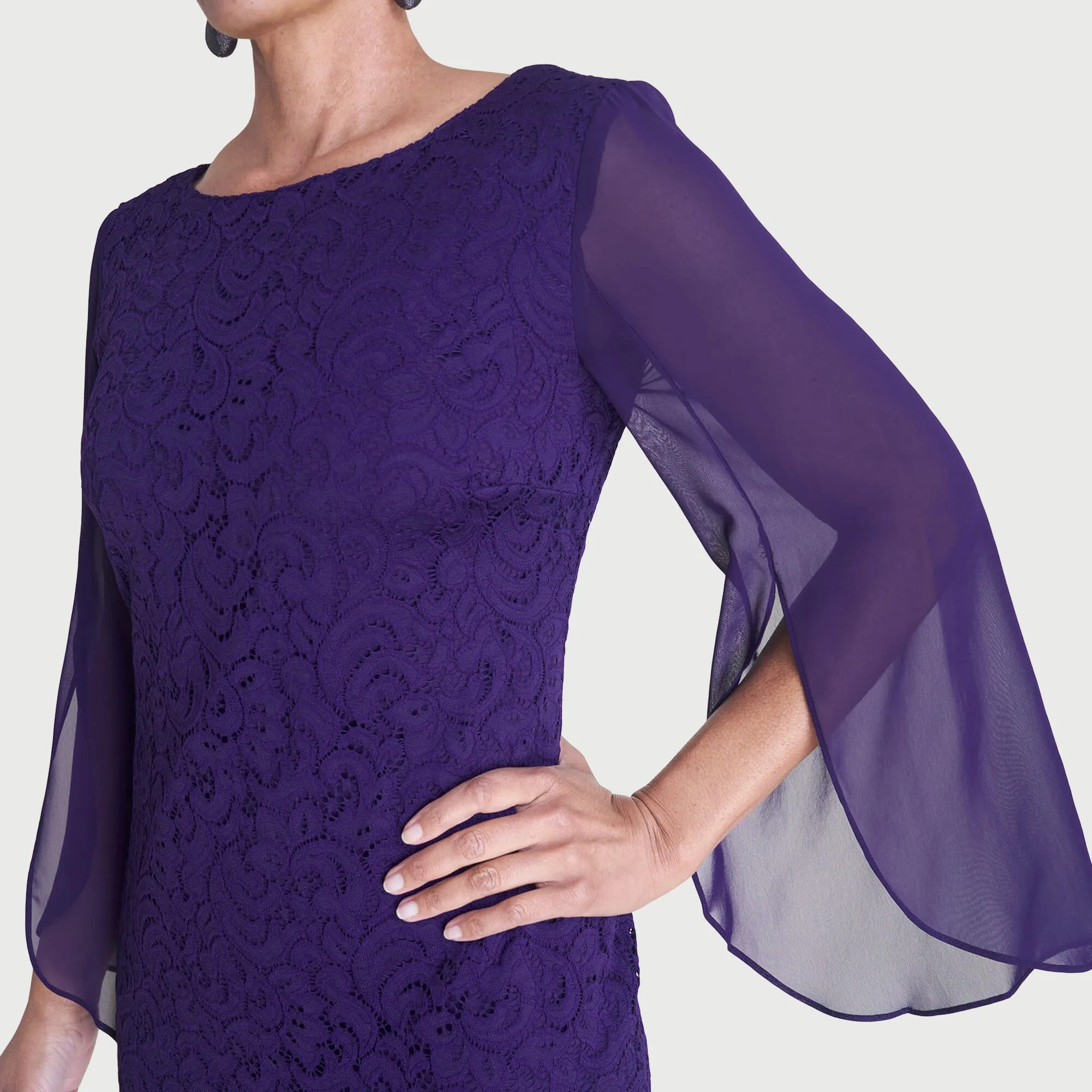 Stevie Eggplant Lace Dress