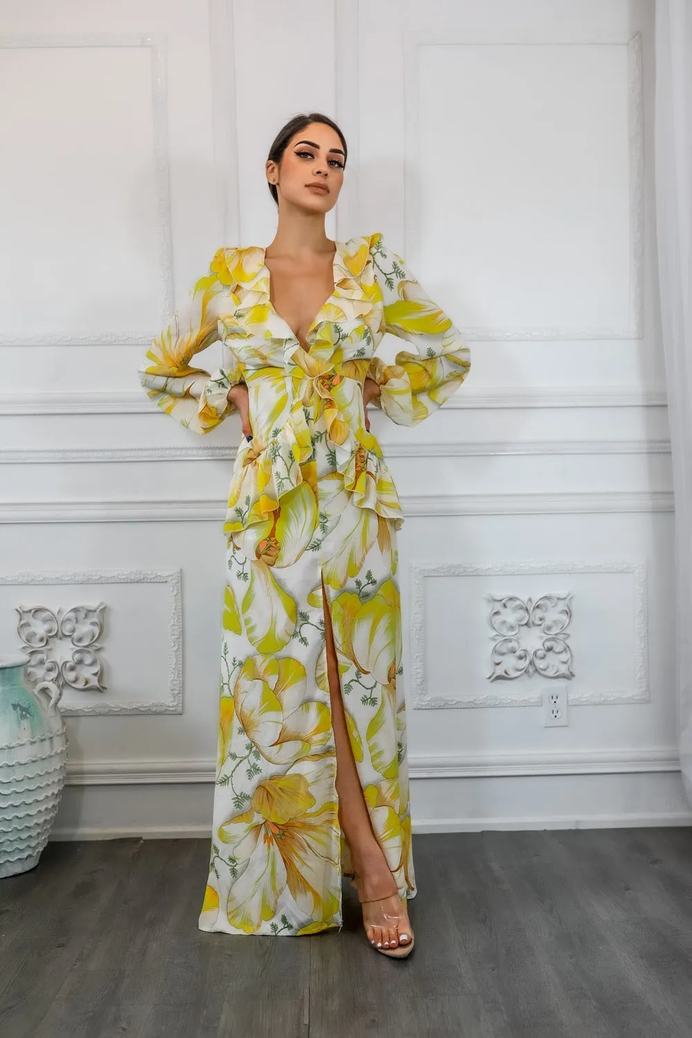 Stunning Ruffle Floral Maxi Dress
