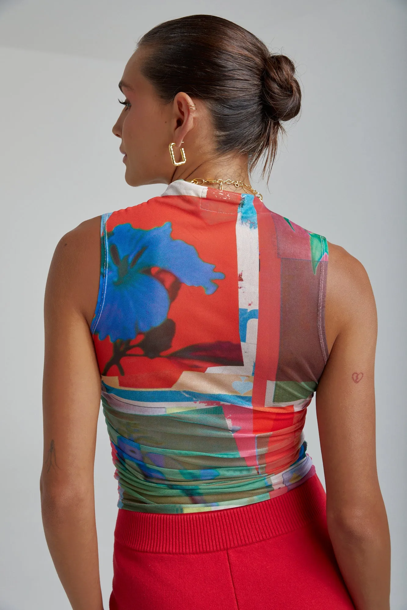 Summi Summi  Mesh High Neck Tank - Royal Montage