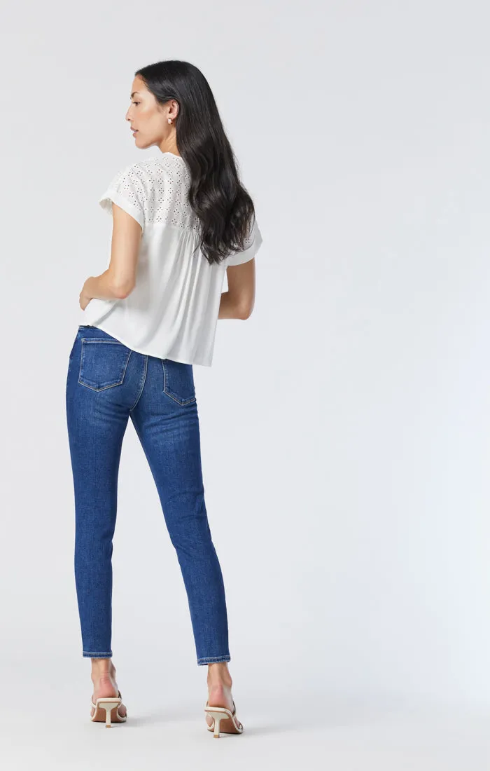 TESS SKINNY JEANS IN DARK BRUSHED INDIGO SHAPE