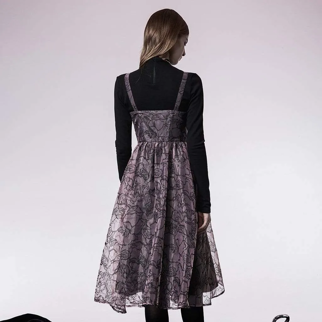 Women's Grunge Floral Printed Slip Dress