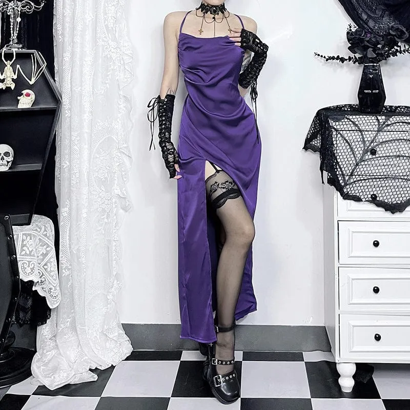 Women's Grunge Split Lace-up Nightgown Slip Dress