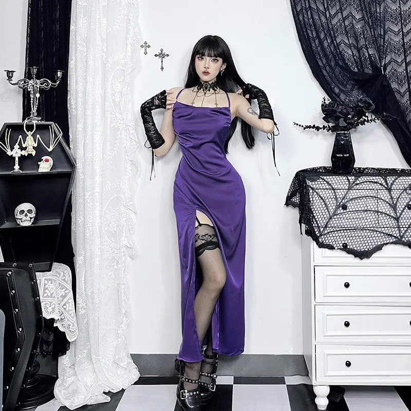 Women's Grunge Split Lace-up Nightgown Slip Dress
