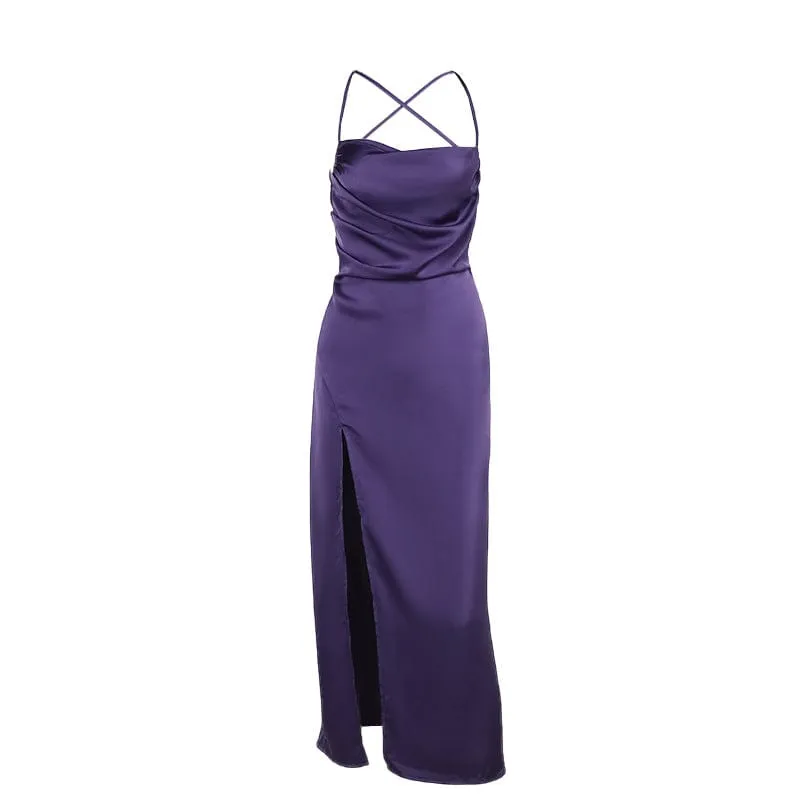 Women's Grunge Split Lace-up Nightgown Slip Dress