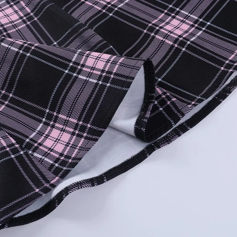 Women's Grunge Strappy Plaid Slip Dress