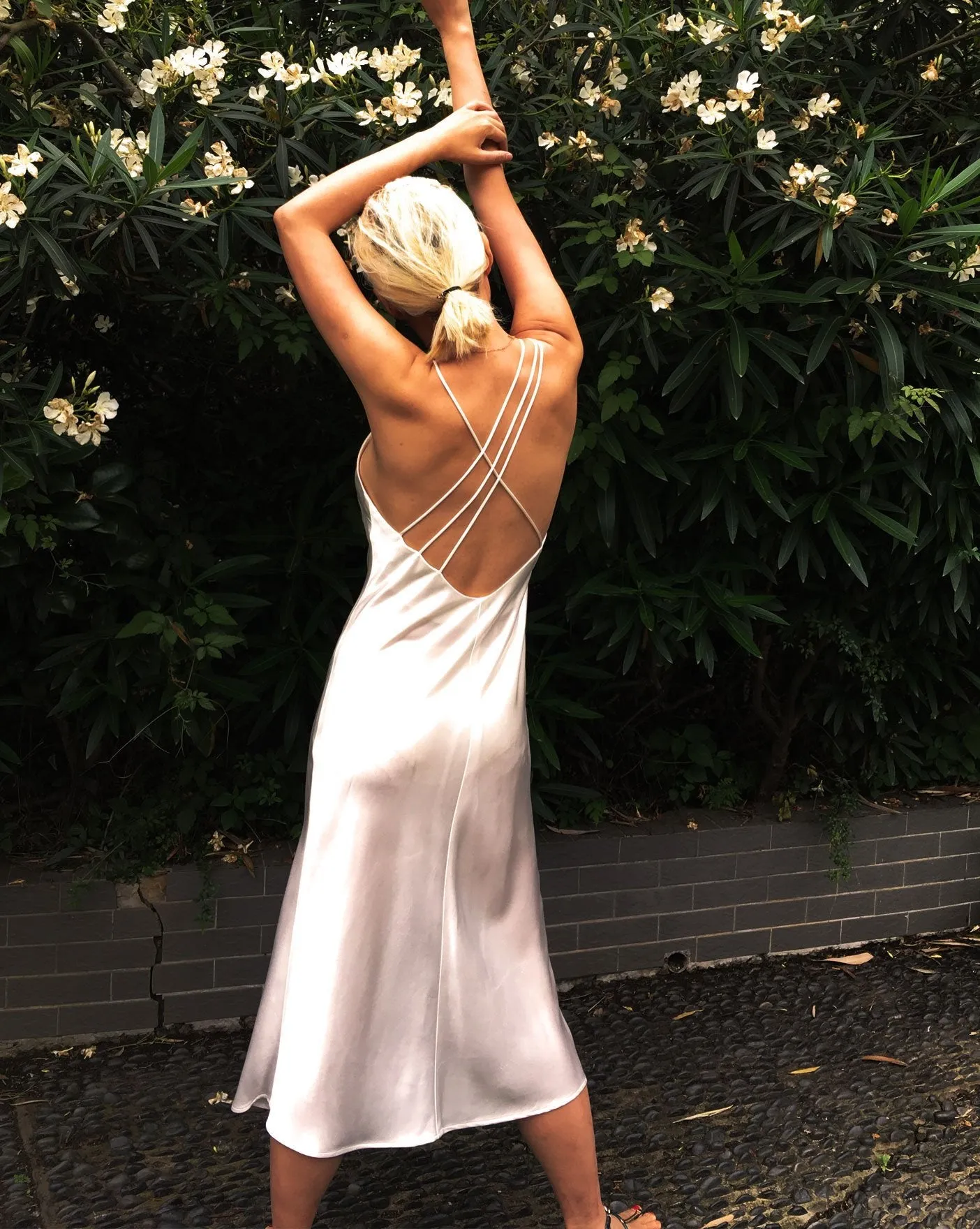 Zohra White V Neck Slip Dress